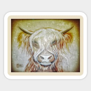 Highland Cow in Grunge Sticker